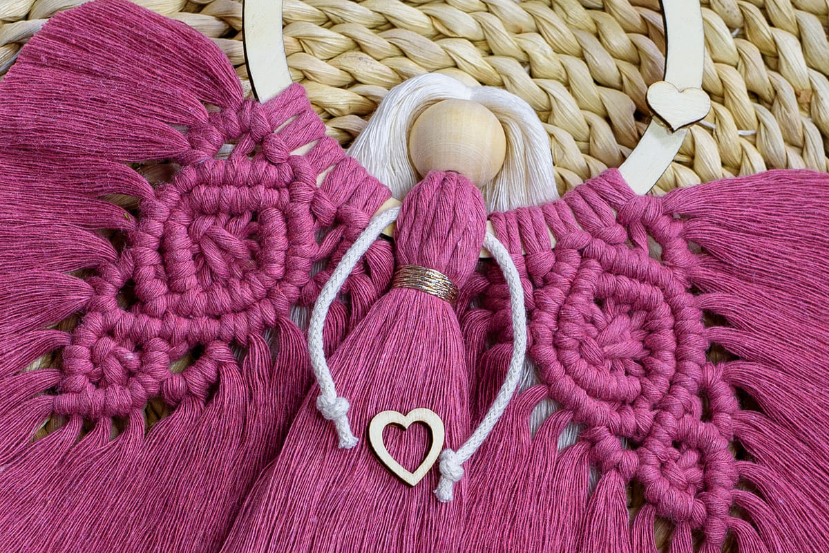 Osobní anděl macramé na míru se záměrem