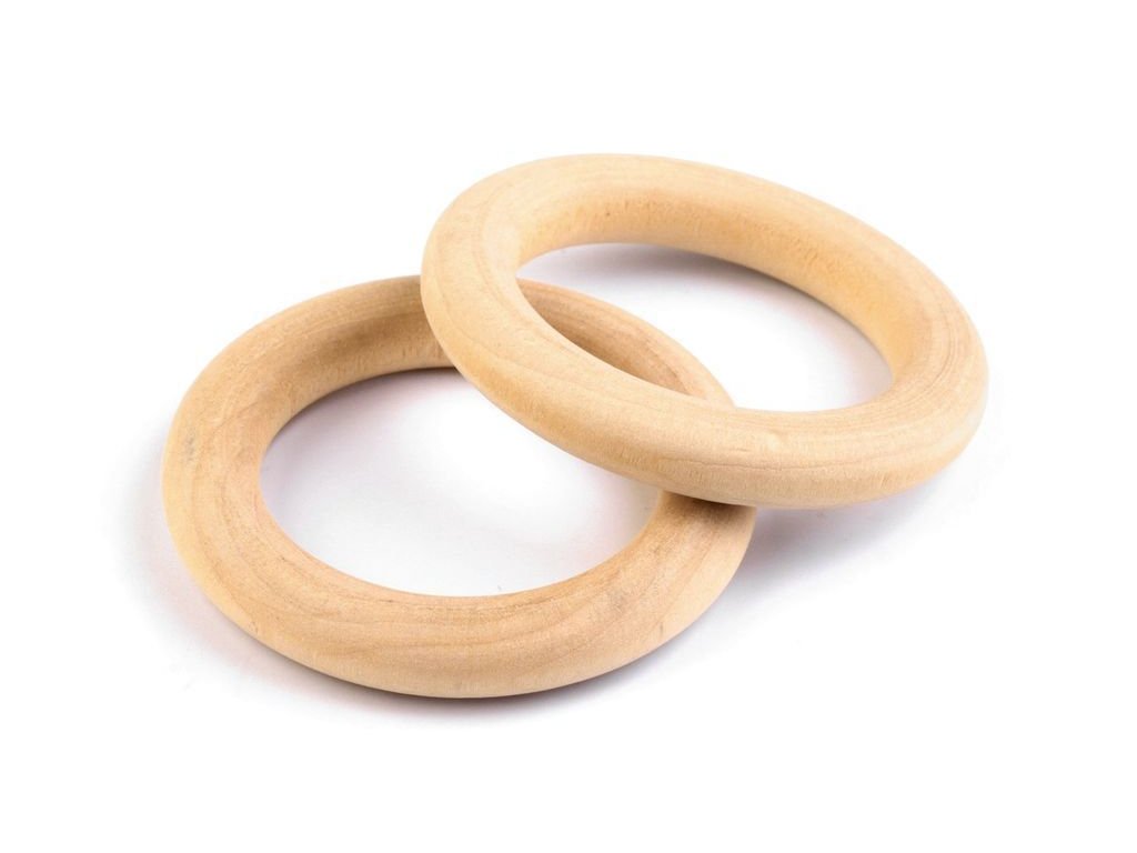 Dřevěný kroužek - přírodní - Ø50 mm