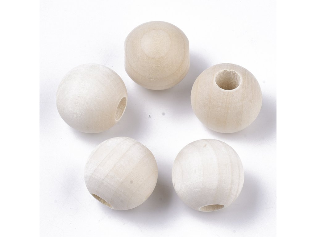 Dřevěné korálky MAXI - nelakované - Ø40 mm - balení 2 kusy