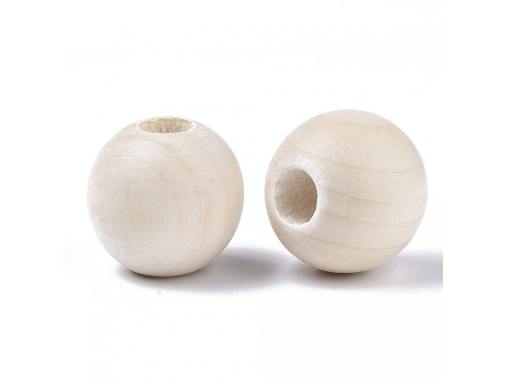 Dřevěné korálky MAXI - nelakované - Ø40 mm - balení 2 kusy