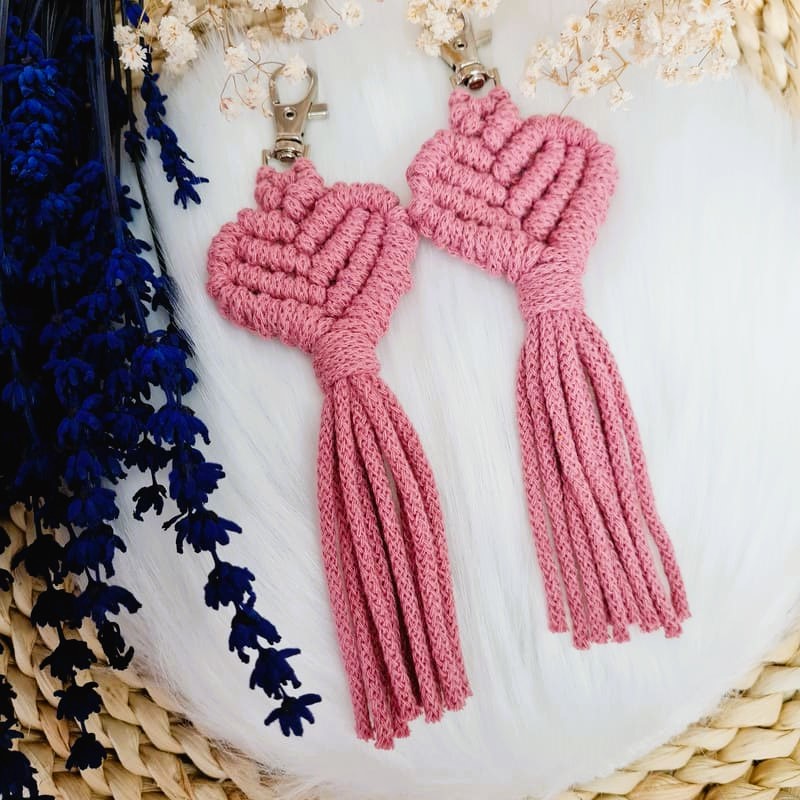 Klíčenka macramé SRDCE velké Blossom