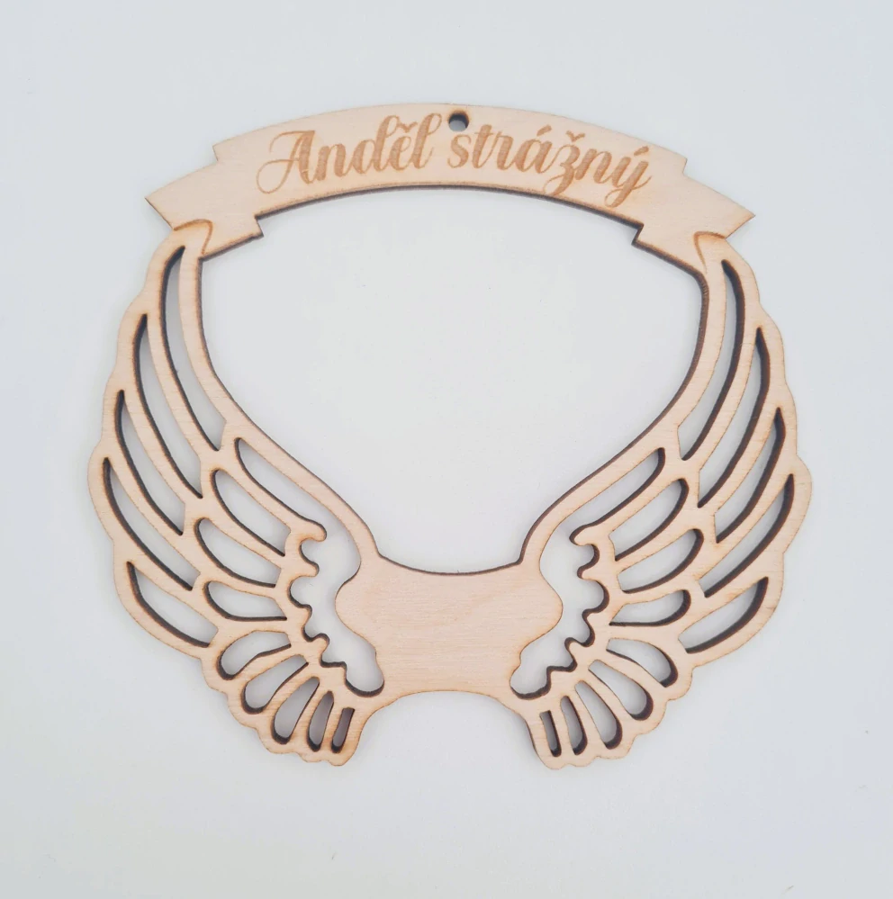 Dřevěný výřez andělské křídlo "Anděl Strážný" č.10