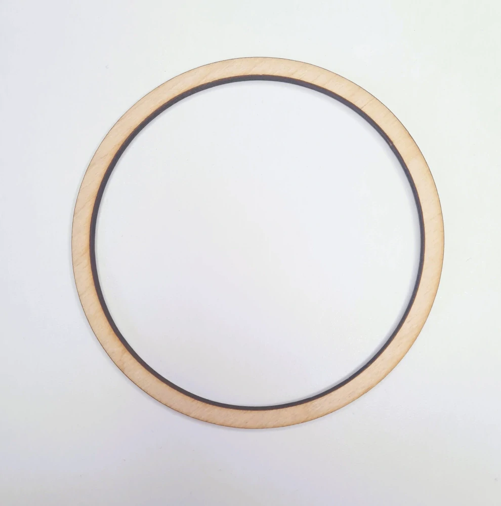 Dřevěný kruh pod macramé andělíčka - placatý úzký 0,5 cm - 7 cm