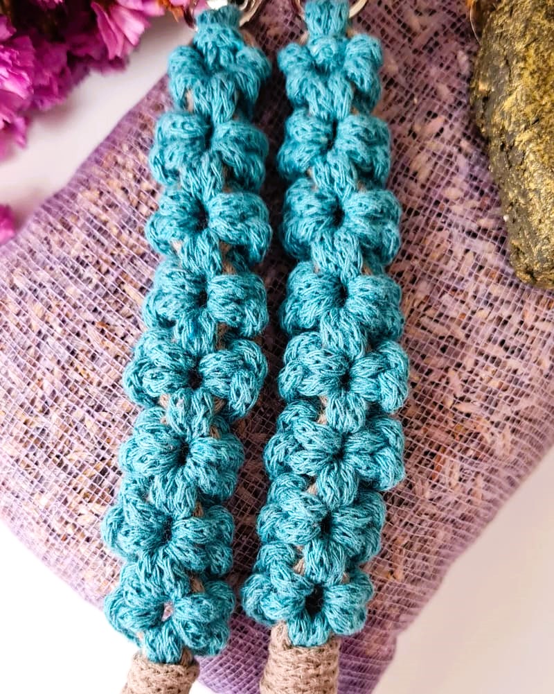 Klíčenka macramé KYTIČKA Teal 