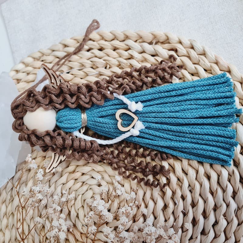 Anděl macramé  SUZAN s dřevěnými křídly