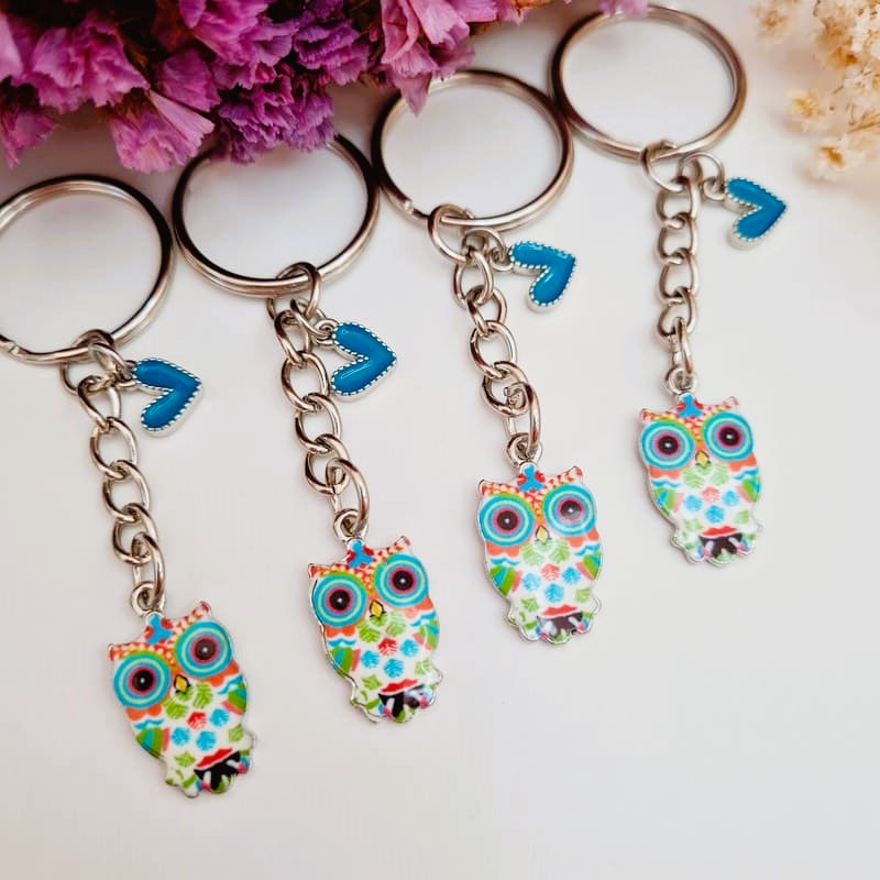 Klíčenka Sovička - srdíčko modré