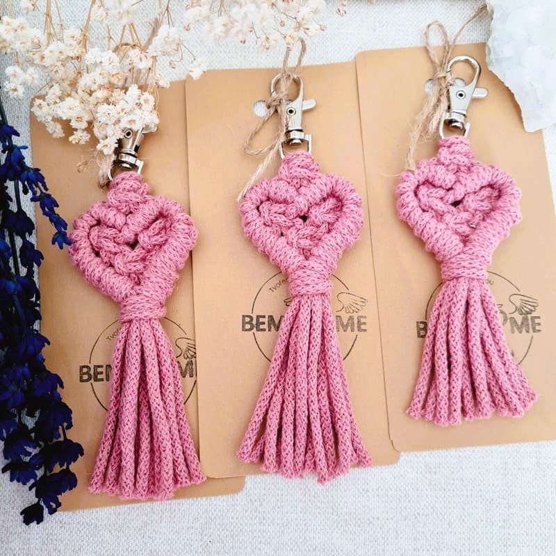 Klíčenka macramé SRDCE malé Blossom