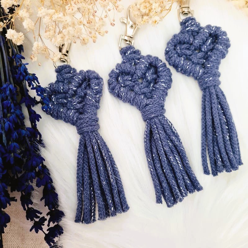 Klíčenka macramé SRDCE malé Silverly Jeans