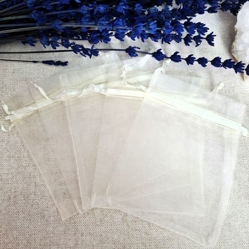 Organzový sáček světle smetanový 9x12 cm