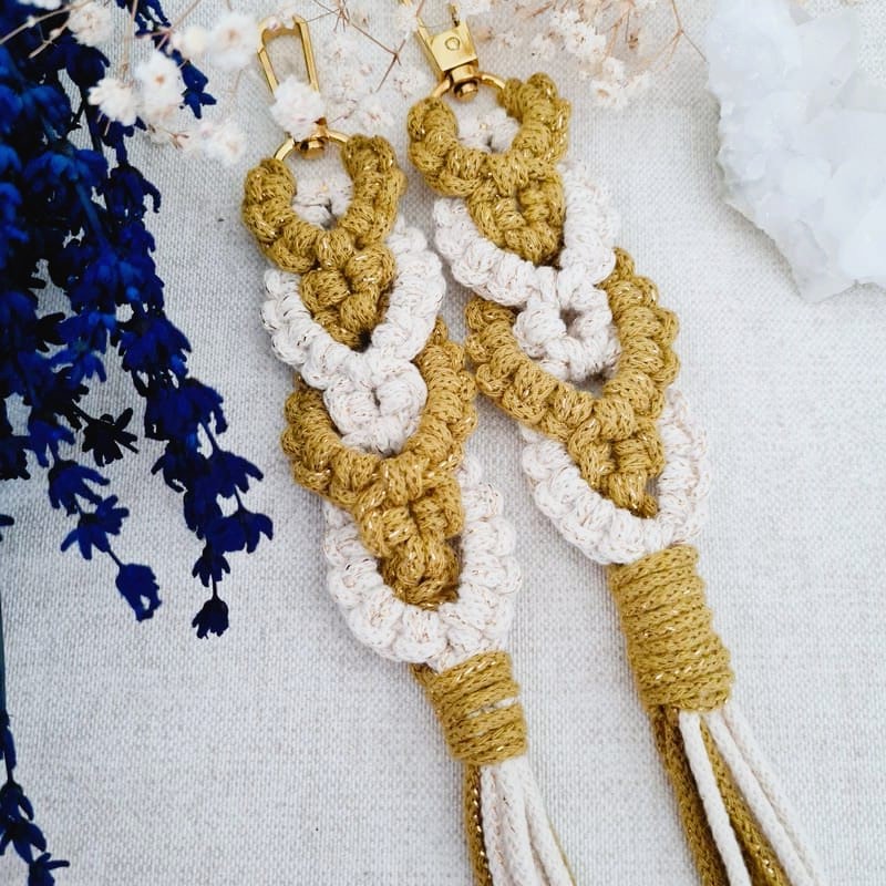 Klíčenka macramé DOUBLE FLOWERS