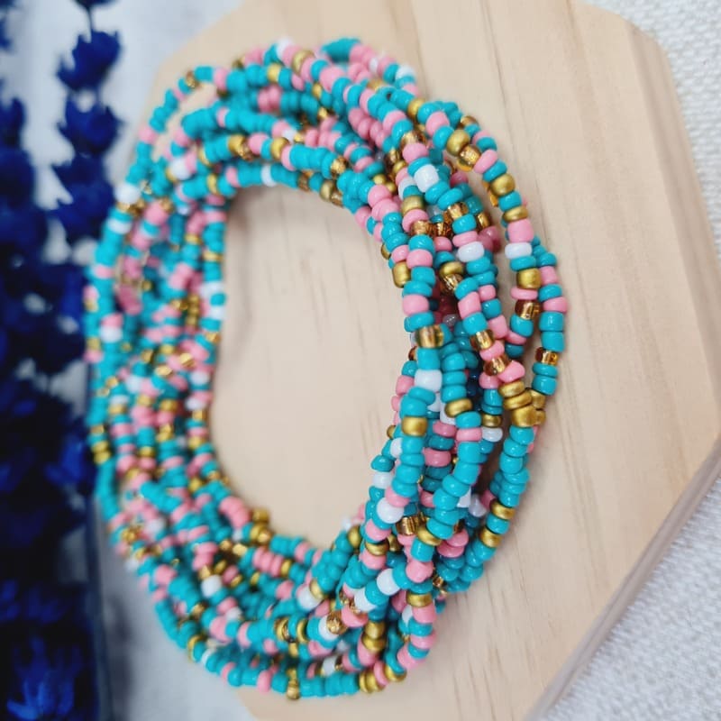 Náramek z rokajlu Růžová - tyrkys