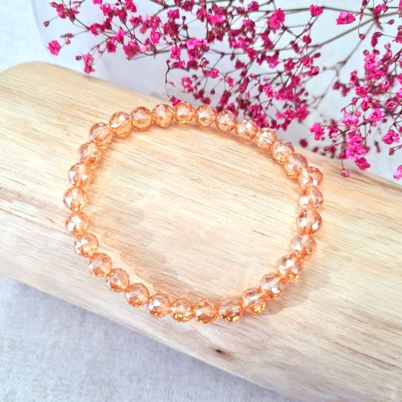 Zlatá aura náramek broušený 6 mm (ochrana, síla, jasnozřivost, čisté bytí)