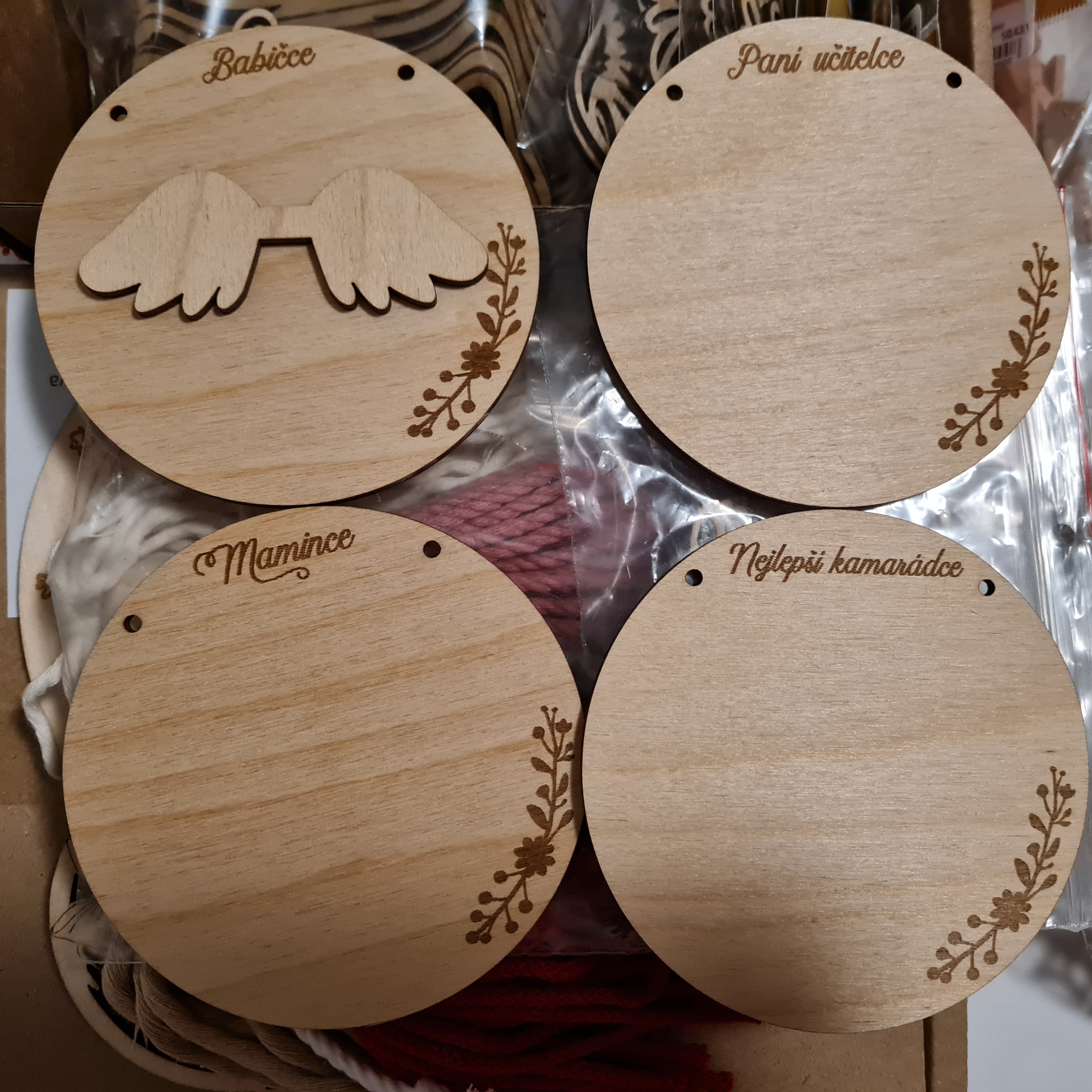 Dřevěná andělská sada - PRO MAMINKU - 10 cm