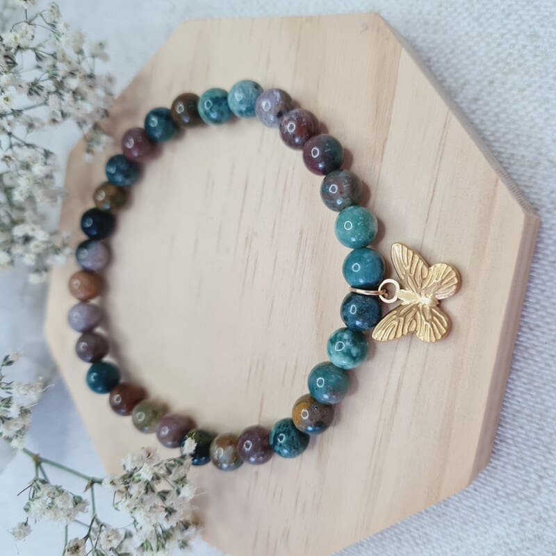 Achát indický náramek 6 mm (ochrana, rovnováha, vztah k sobě samému, příroda)