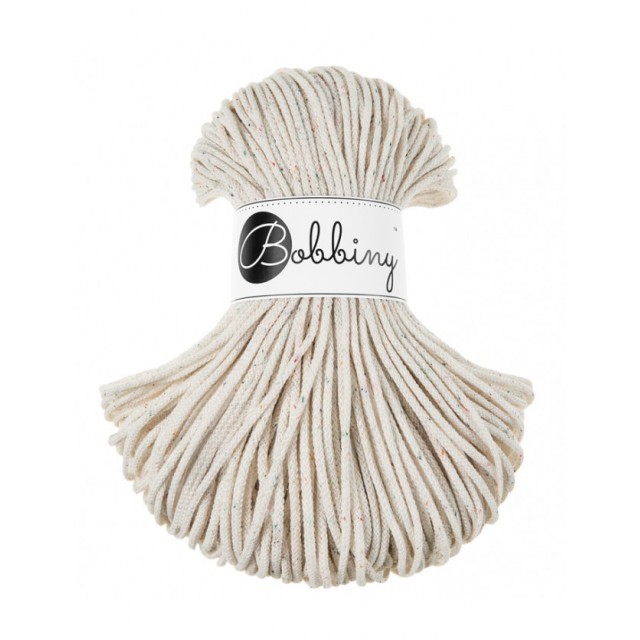 BOBBINY ŠŇŮRY JUNIOR NATURAL S BAREVNÝMI NOPKY (RAINBOW DUST)