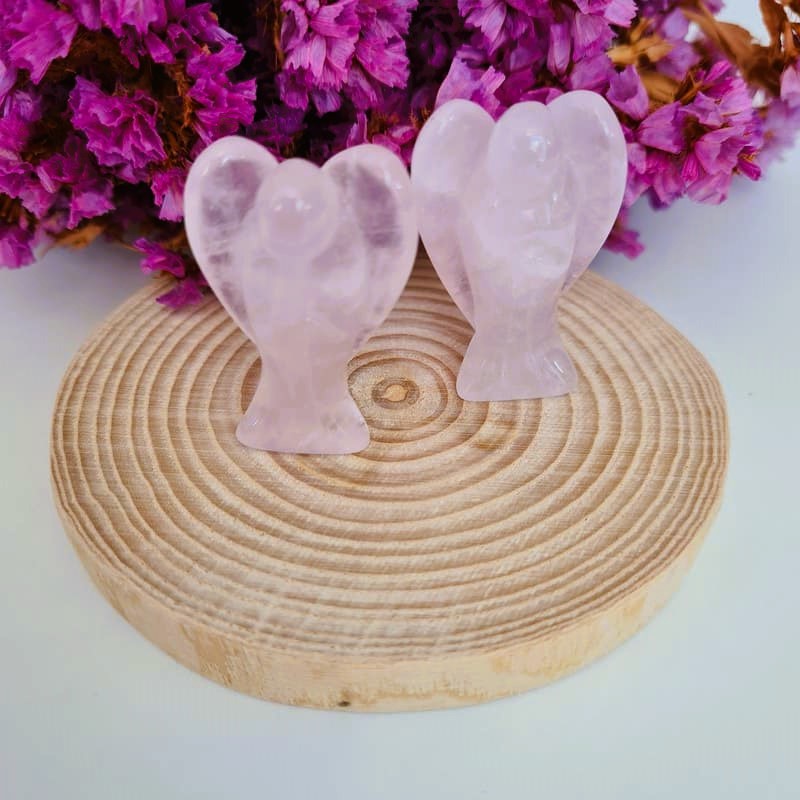 Růženinový anděl 5 cm ručně broušený (sebeláska, vztahy)