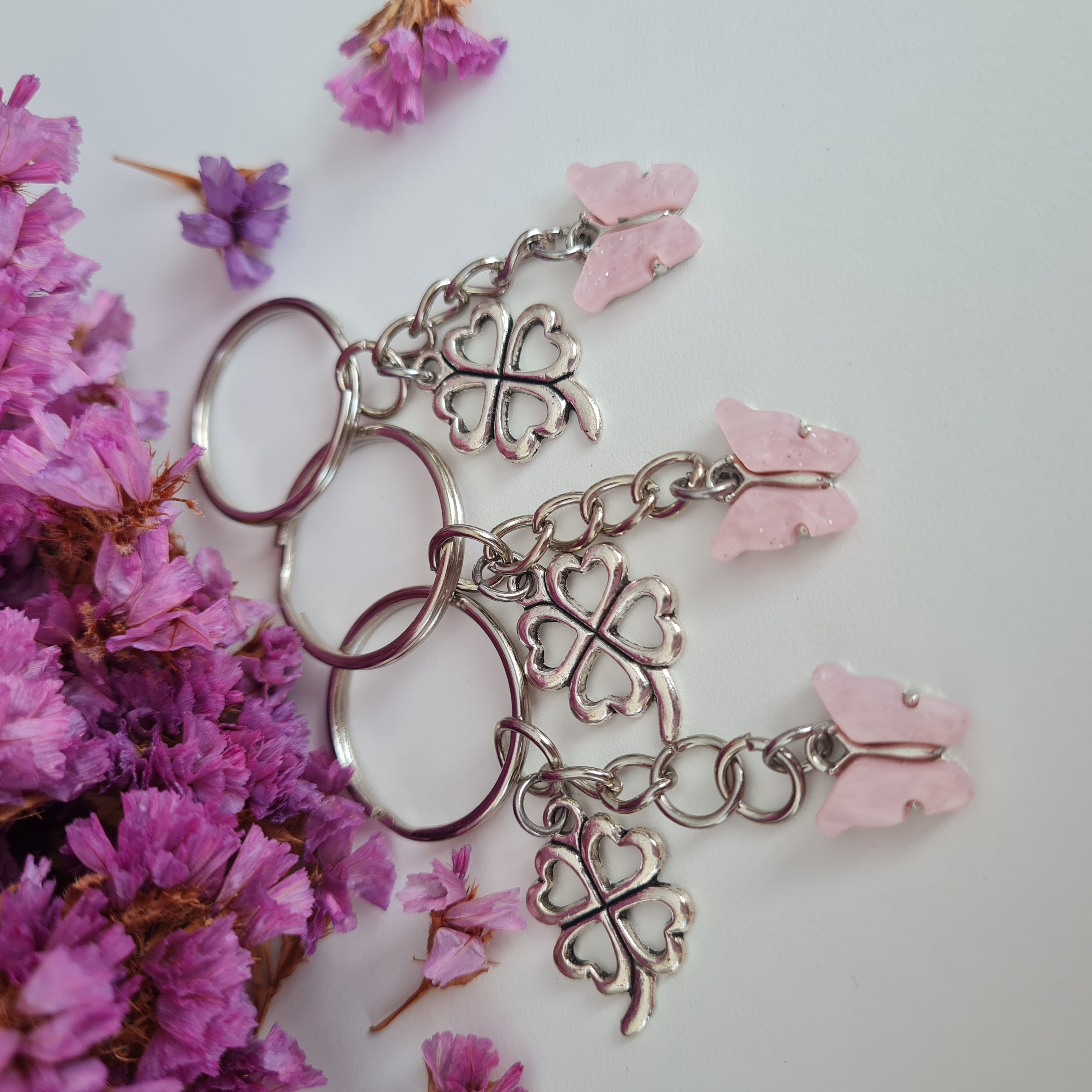 Klíčenka Motýlek perleťový - čtyřlístek