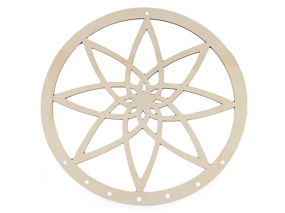 Dřevěný kruh na lapač snů mandala Ø25 cm