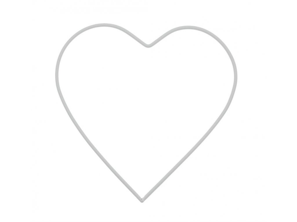 Kovové srdce na lapač snů / k dekorování 15 cm - bílé