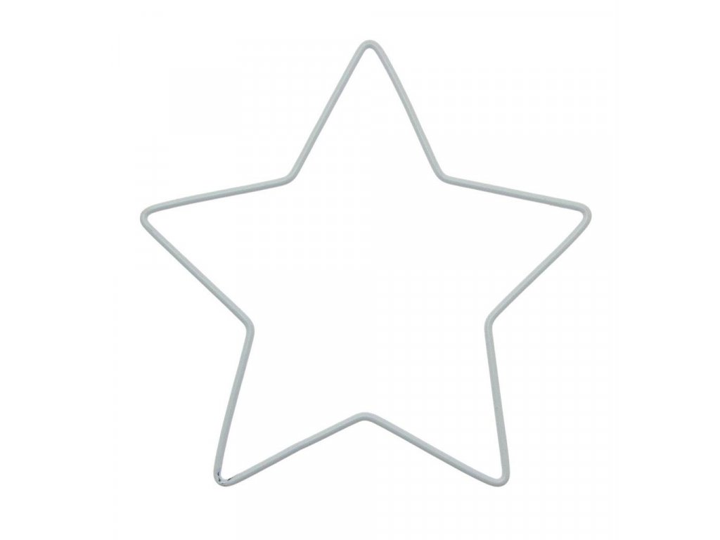 Kovová hvězda na lapač snů / k dekorování 30 cm - bílá