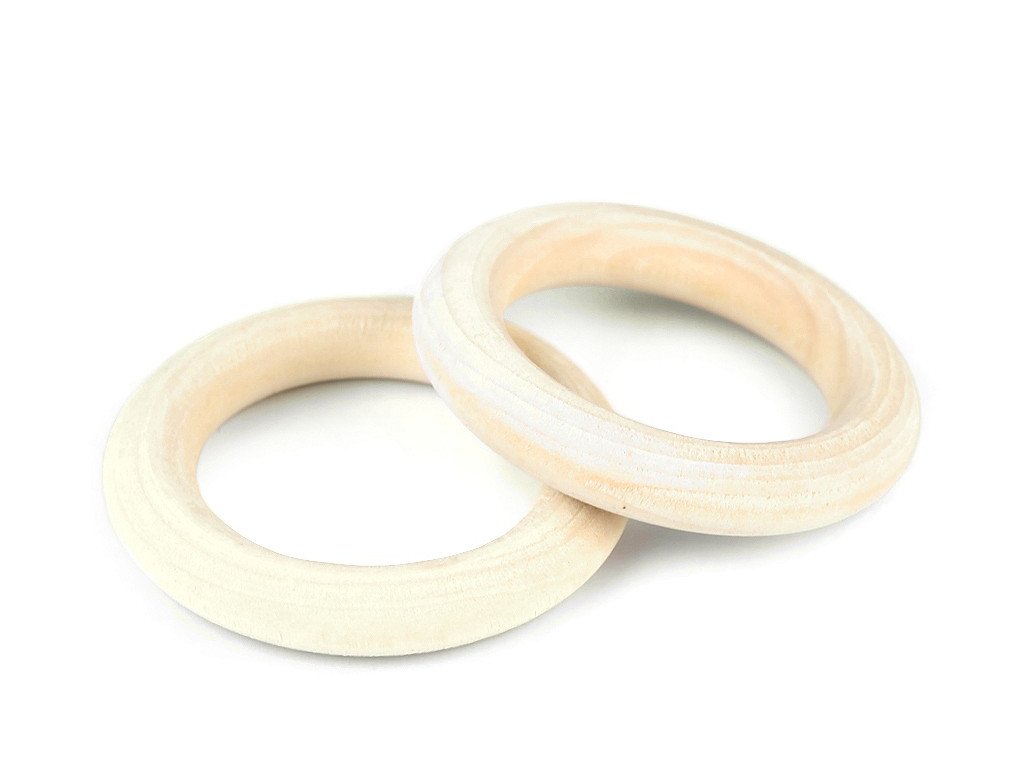 Dřevěný kroužek - přírodní - Ø55 mm