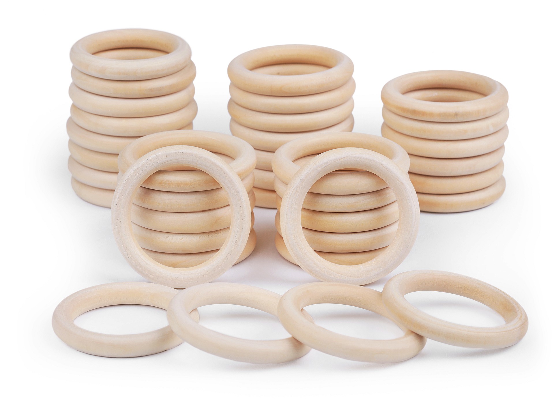 Dřevěný kroužek - přírodní - Ø70 mm
