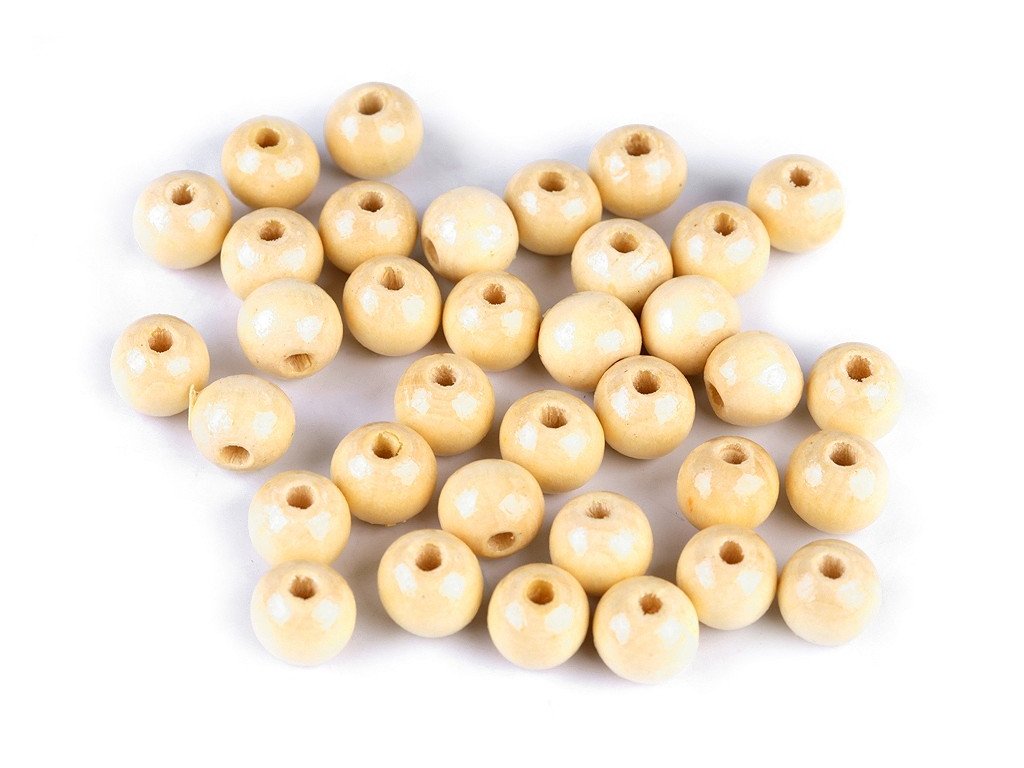 Dřevěné korálky - lakované - Ø18 mm  - balení 10 kusů