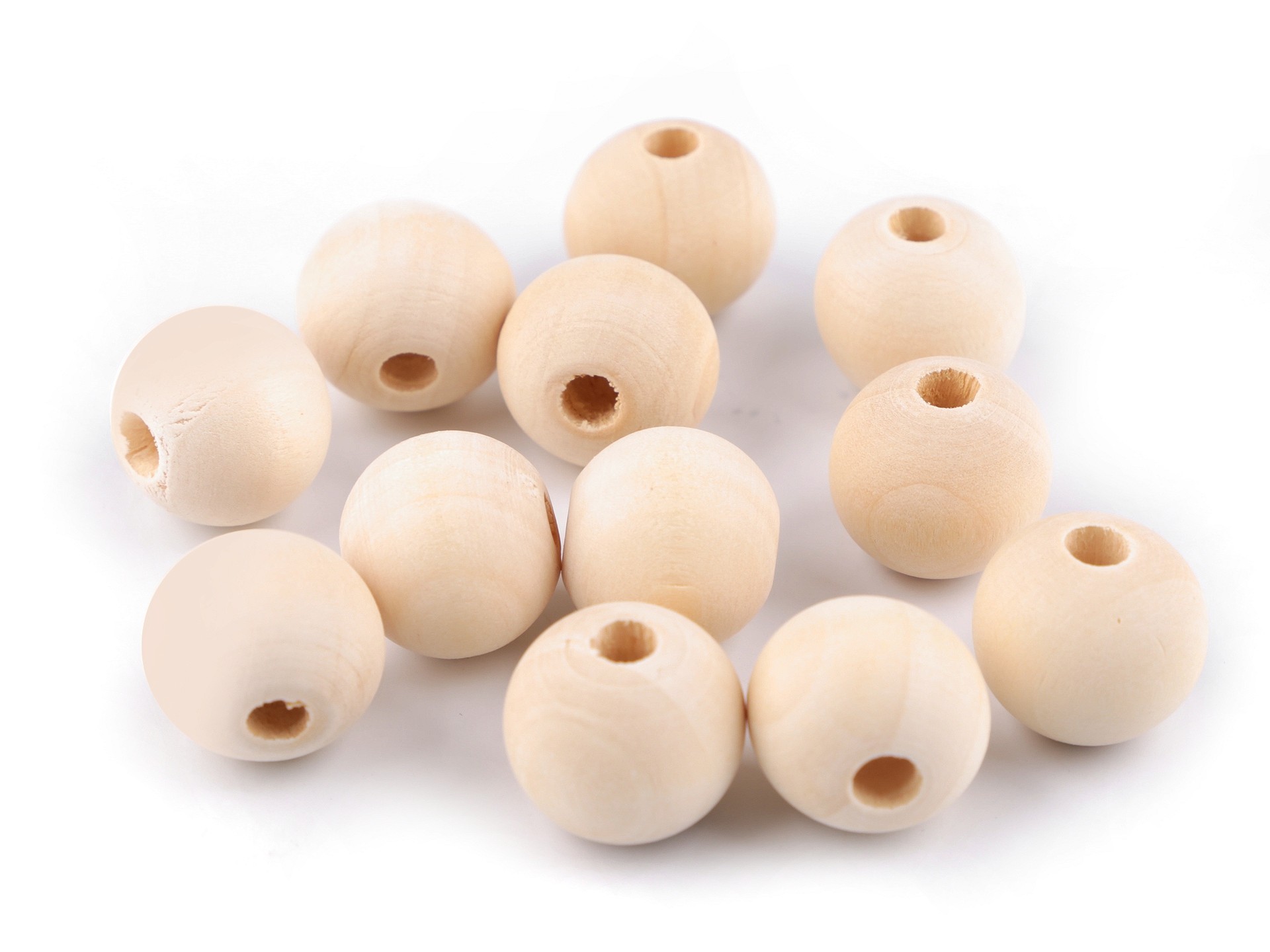 Dřevěné korálky - nelakované - Ø20 mm  - balení 20 kusů