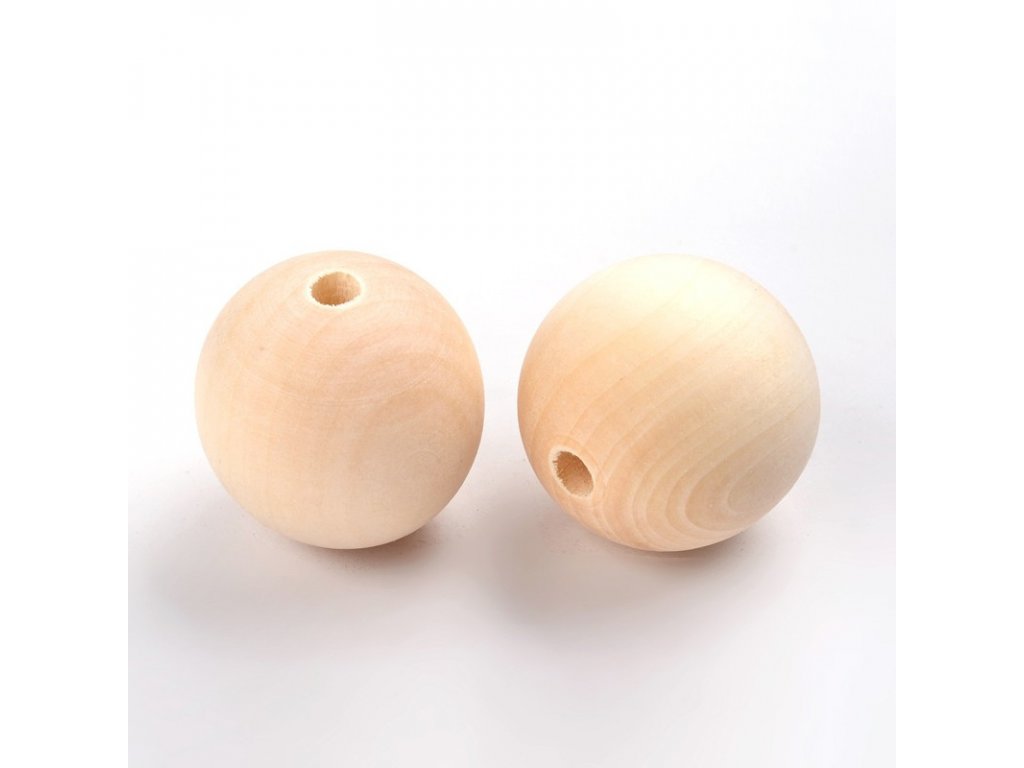 Dřevěné korálky MAXI - nelakované - Ø35 mm 