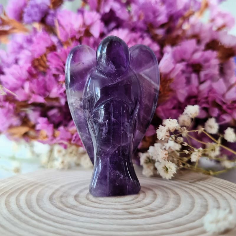 Ametystový anděl 5 cm ručně broušený (ochrana, intuice, čištění)