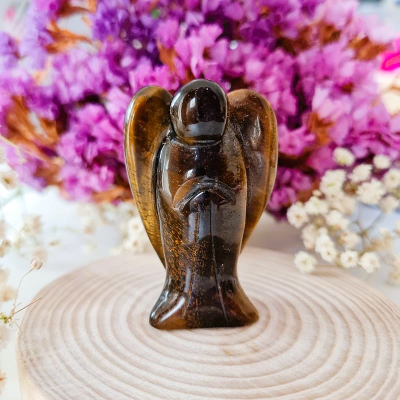 Tygří oko anděl 4 cm (síla, odvaha, ochrana, rodina) 