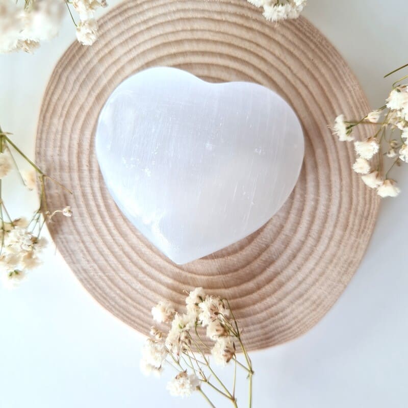 Selenitové srdíčko malé (zklidnění, uvolnění, meditace, jasnozřivost)