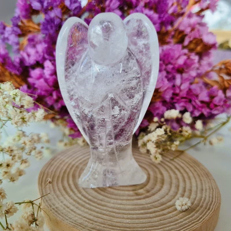 Křišťálový anděl 7,5 cm ručně broušený (ochrana, síla, jasnozřivost)