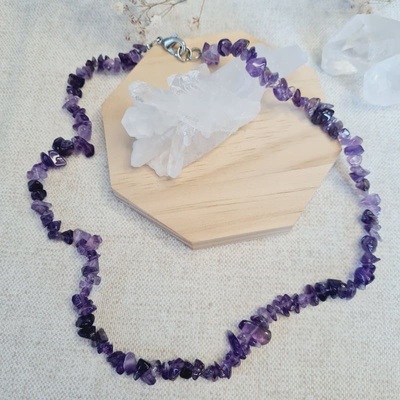 Náhrdelník Ametyst sekaný (ochrana, intuice)