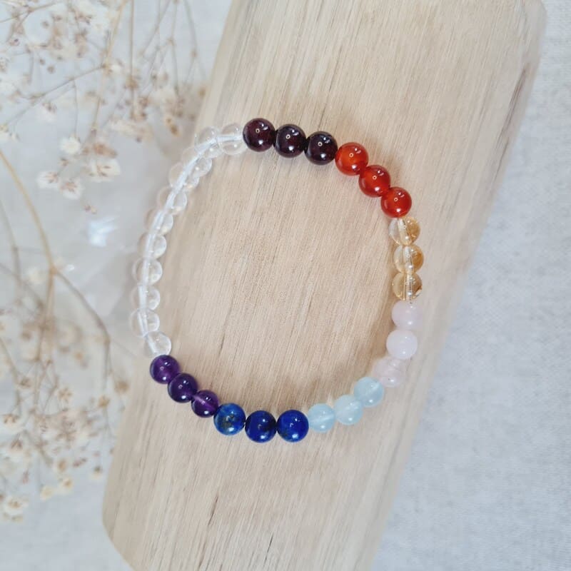 Čakrový náramek 6 mm (základem je křišťál-ochrana)