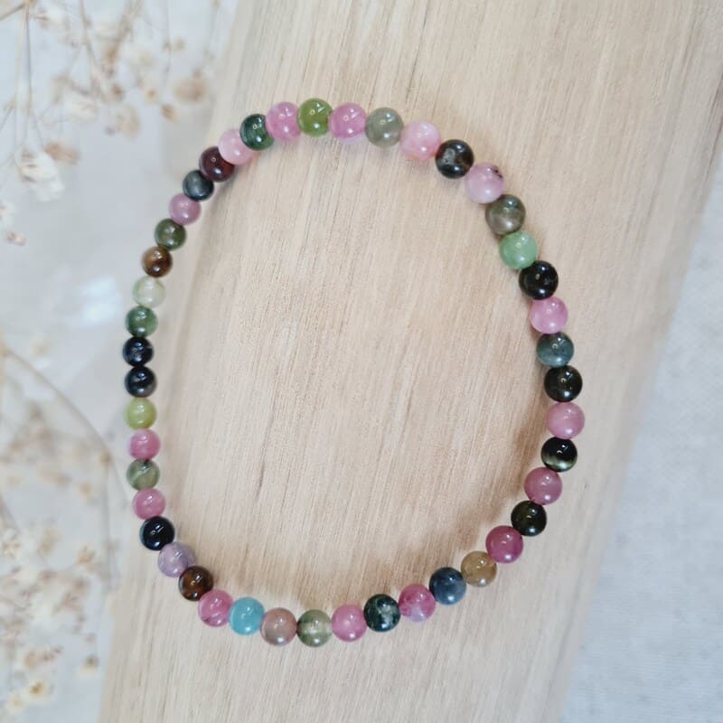 Turmalín barevný náramek 4 mm (silná ochrana, proti negacím a útokům, harmonie, radost, láska)