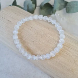 Selenit náramek 6 mm (zklidnění, uvolnění, meditace, jasnozřivost)