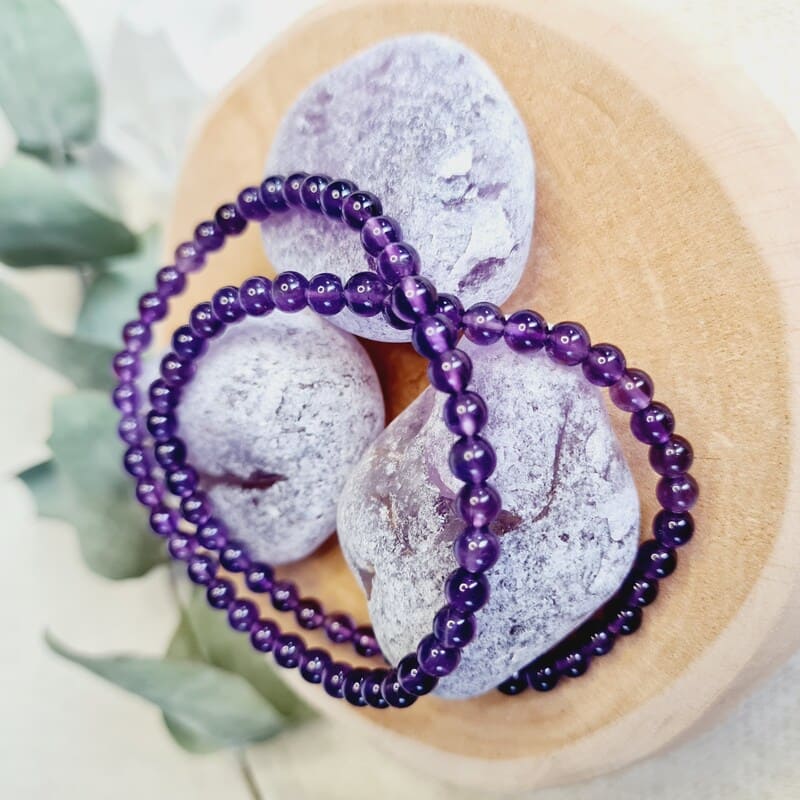 Ametyst náramek kvalita A 4 mm (ochrana, intuice, komunikace, harmonie)