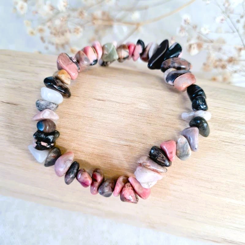 Rodonit sekaný náramek (láska, sebevědomí, pozitivní vztahy)