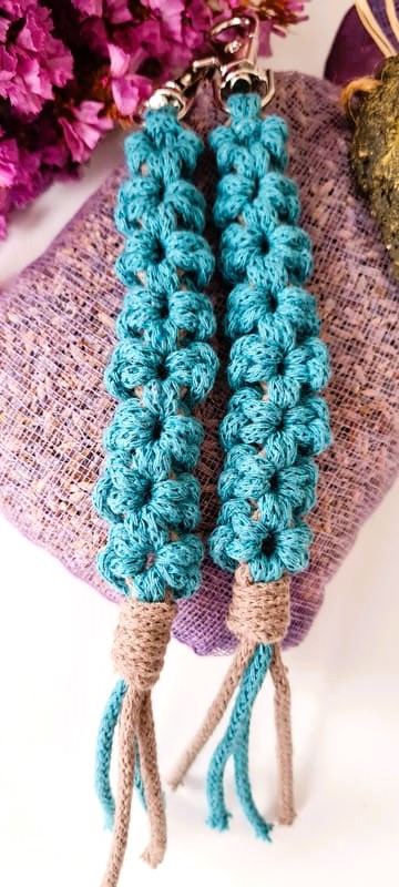 Klíčenka macramé KYTIČKA Teal 
