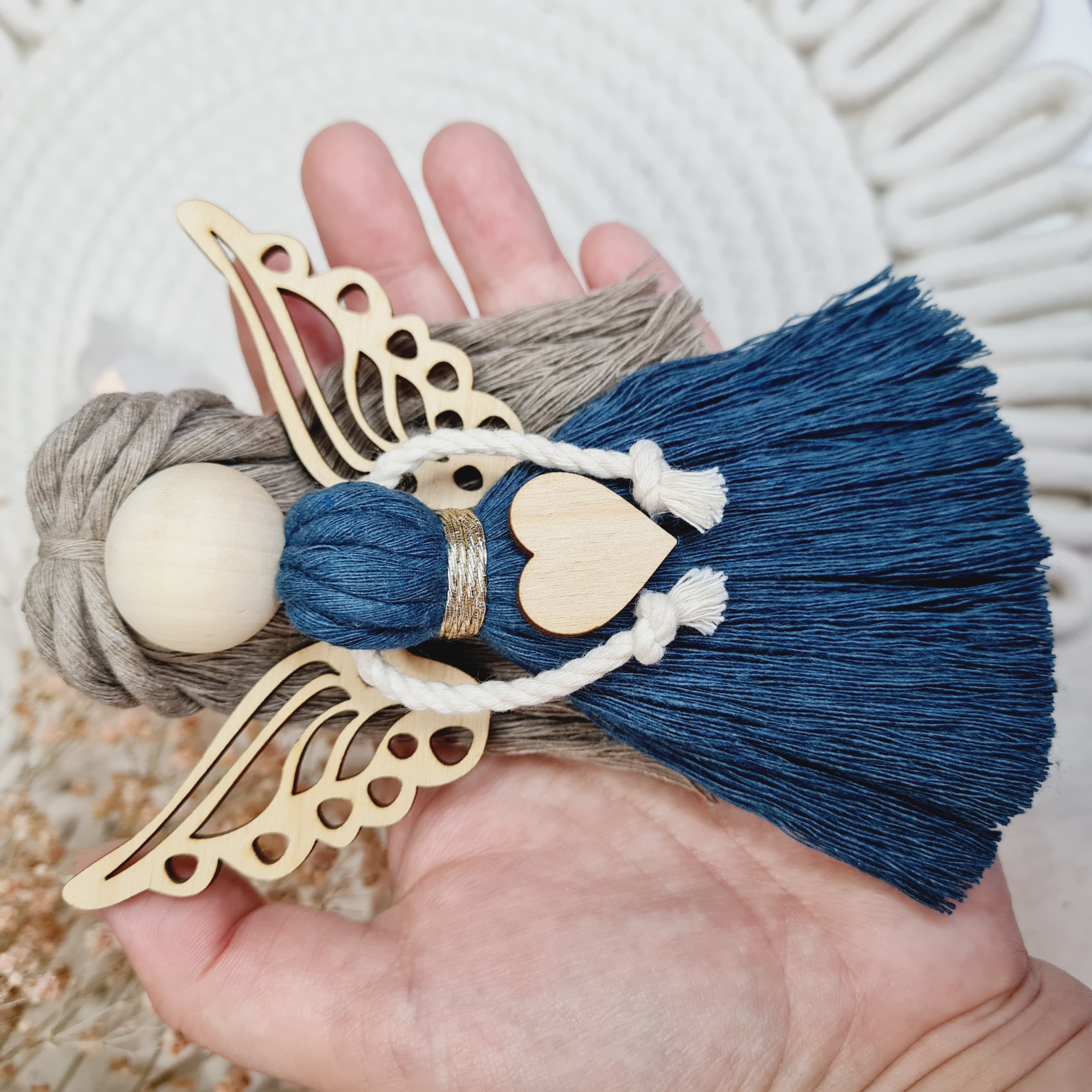 Dřevěný výřez andělské křídlo č.6 + srdce