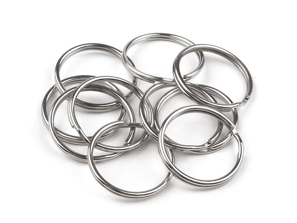 Kroužek na klíče - nikl - Ø25 mm