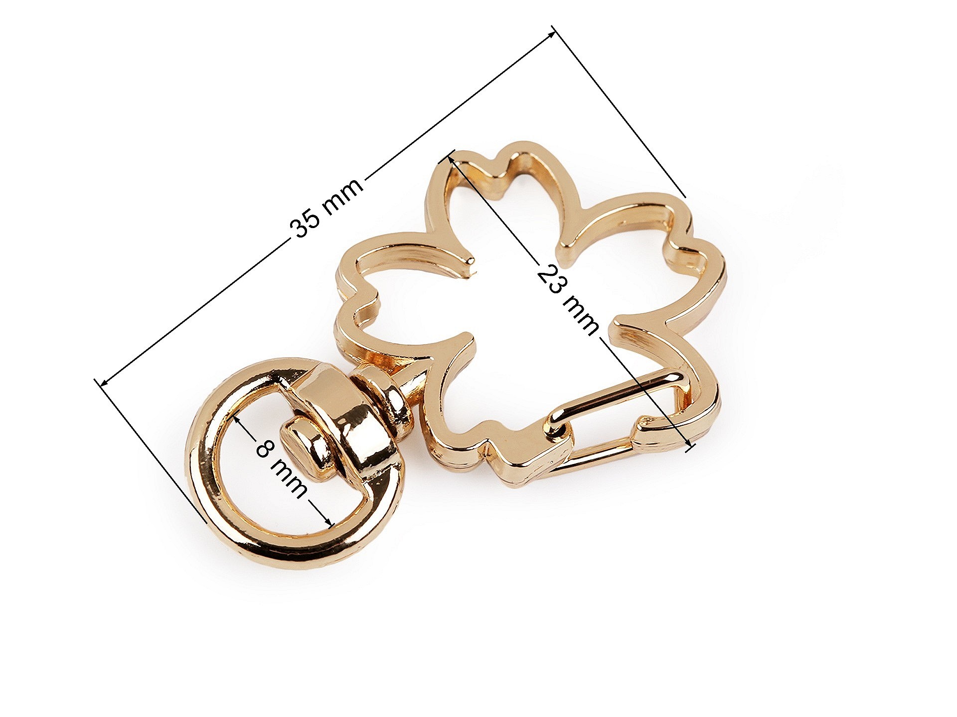 Kovová karabina čtyřlístek průvlek 8 mm