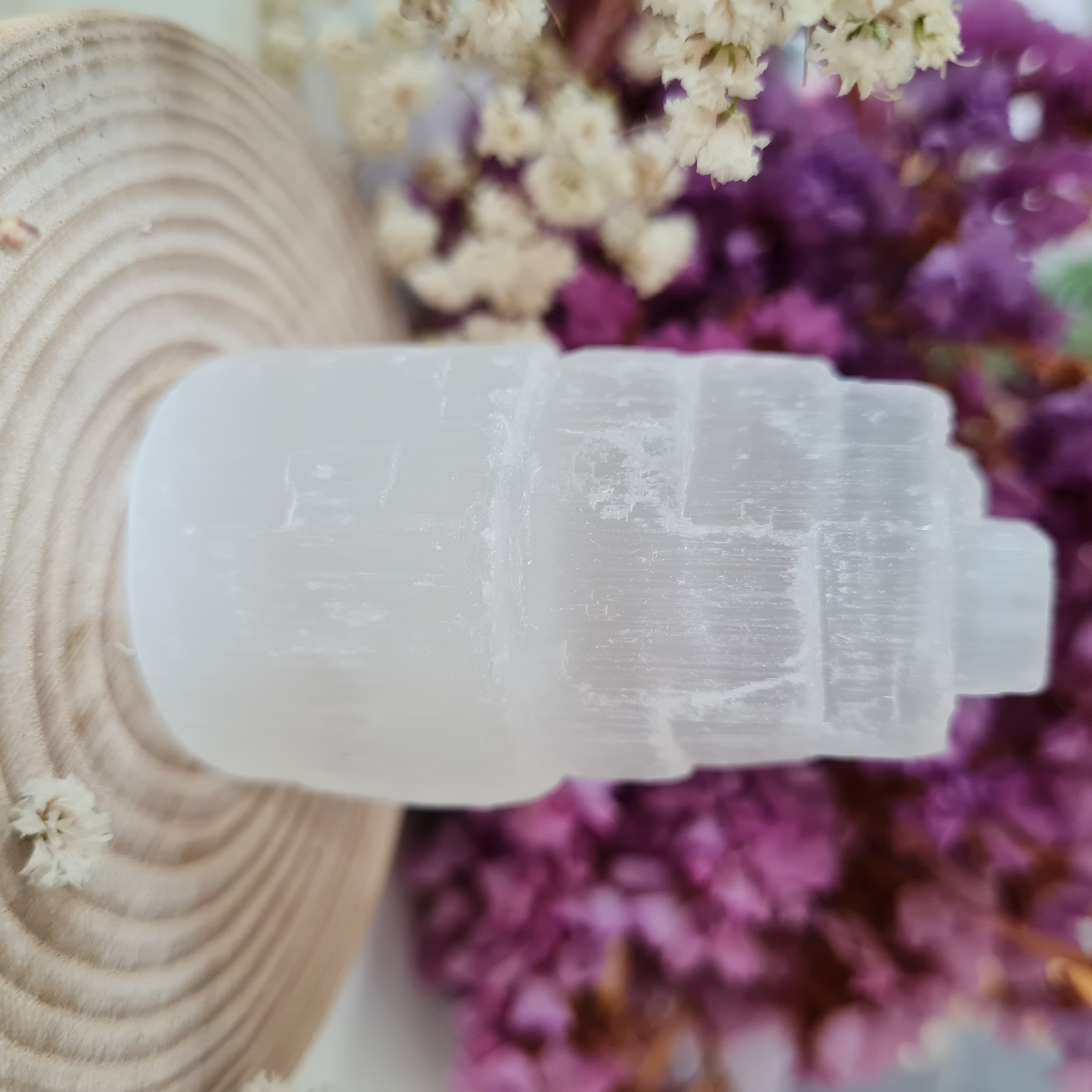 Selenit věžička 6 cm (zklidnění, uvolnění, meditace, jasnozřivost)