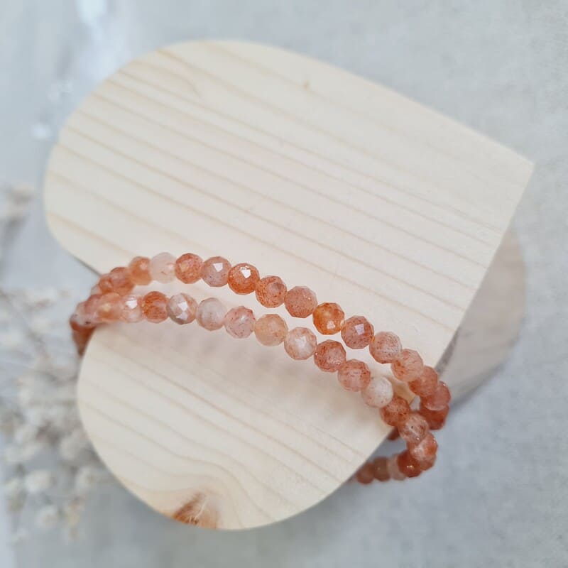 Sluneční kámen náramek broušený 5 mm (radost do života, energie, psychika, hojnost)