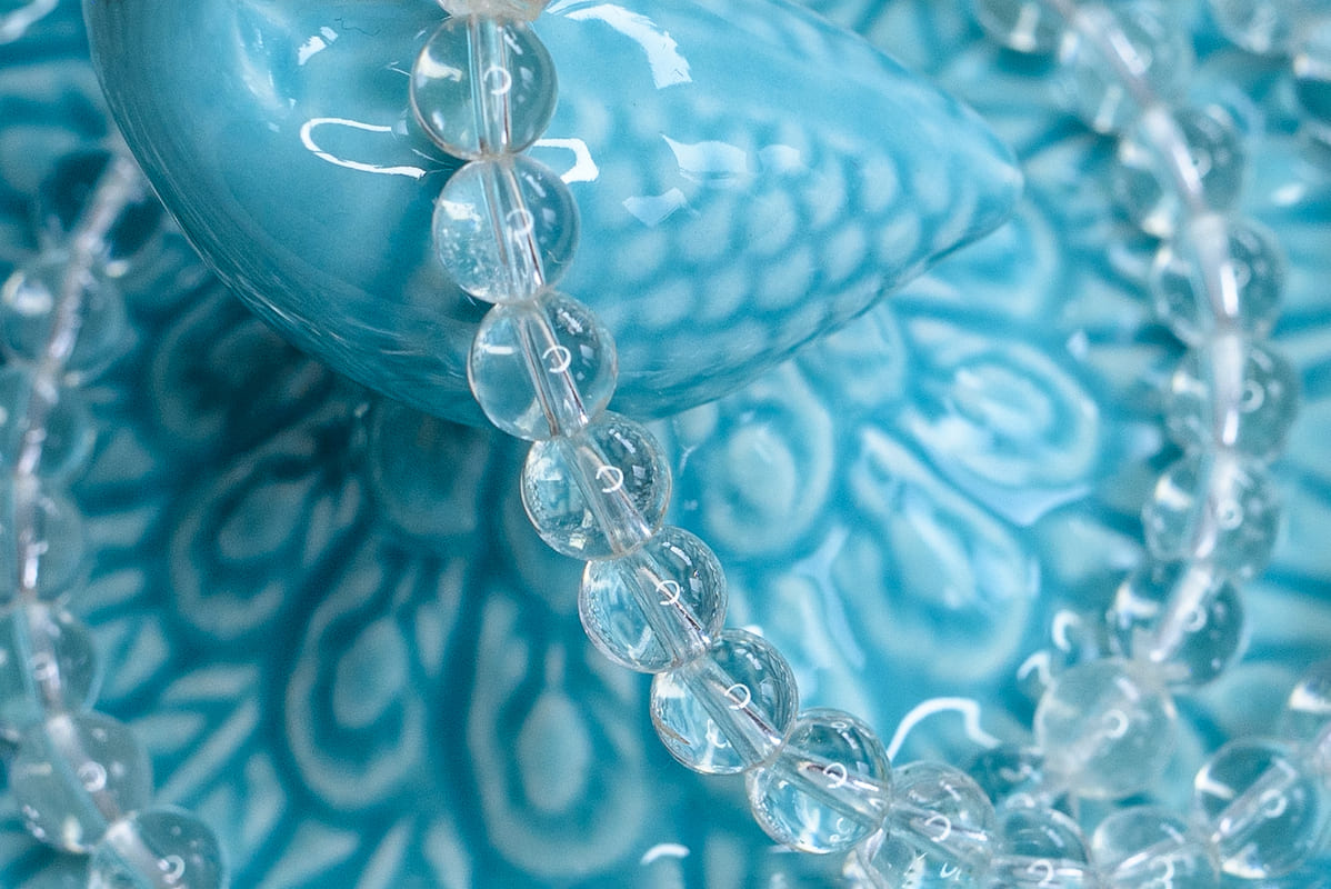 Křišťál náramek 6 mm kvalita AA (ochrana, síla, jasnozřivost)