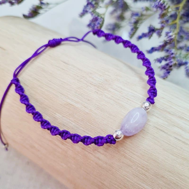 Šňůrkový náramek Ametyst Levander (ochrana, intuice, komunikace)