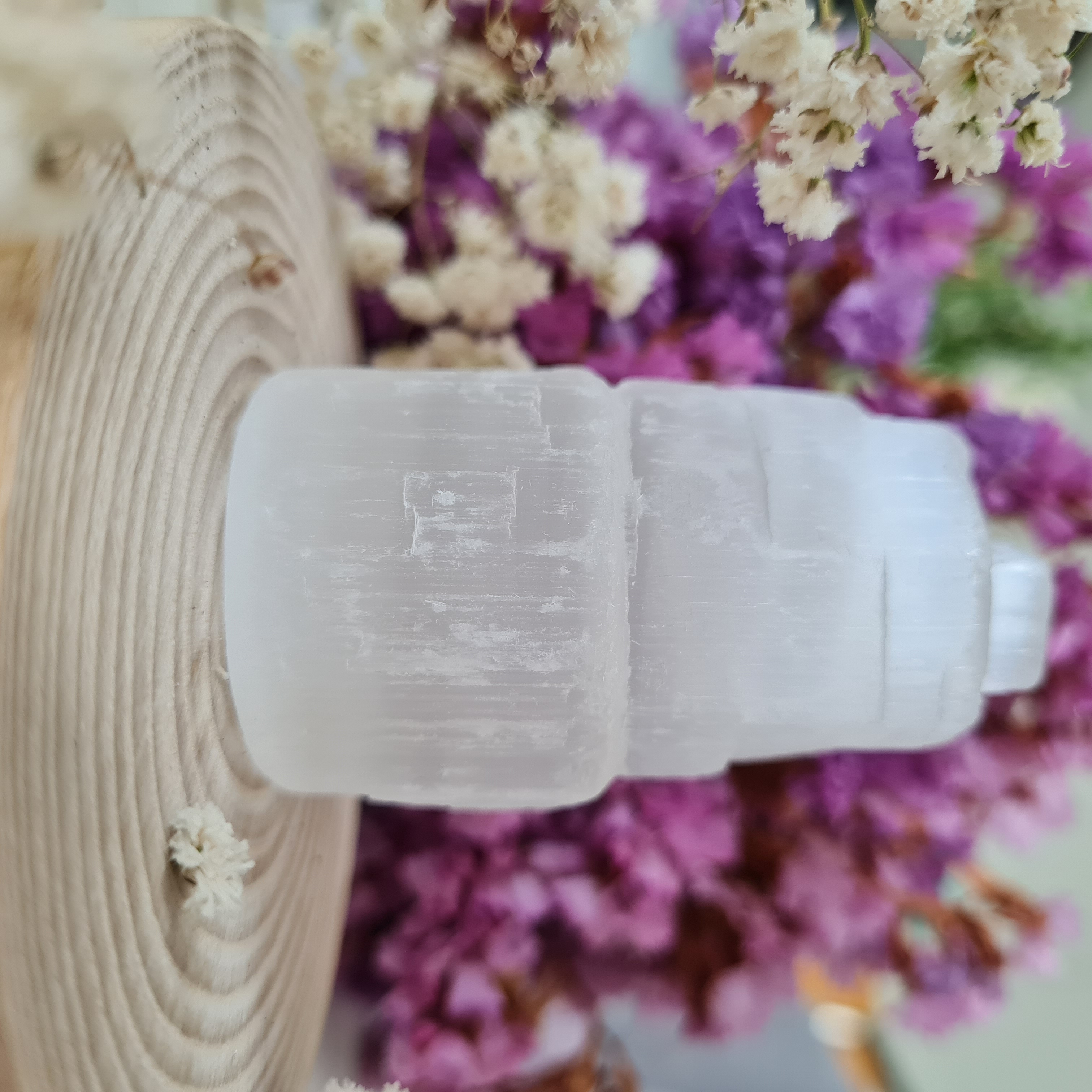 Selenit věžička 6 cm (zklidnění, uvolnění, meditace, jasnozřivost)