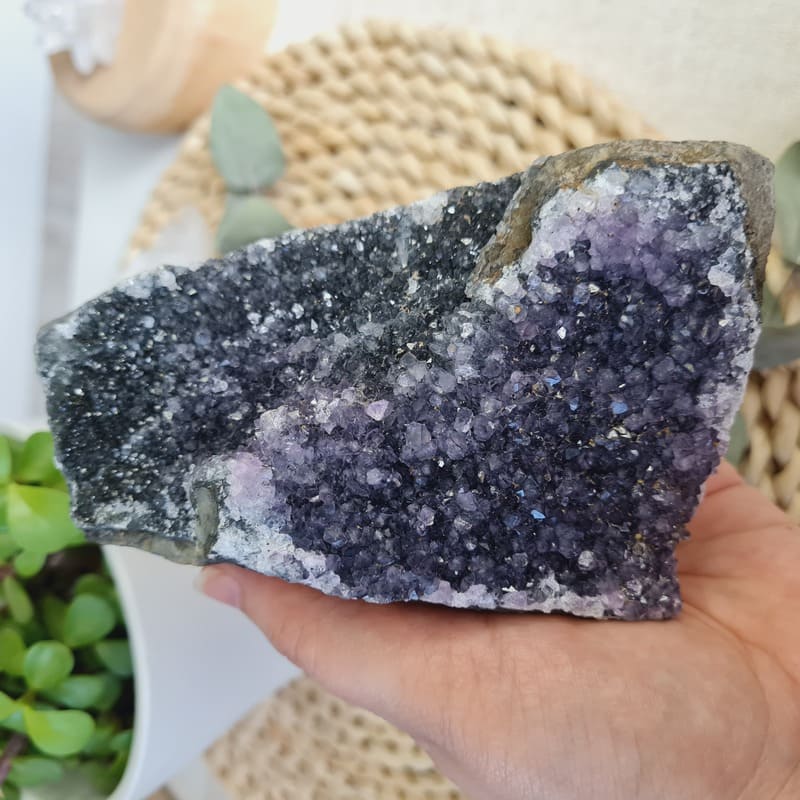 Ametystová drúza - 0,734 kg č.14 (ochrana, harmonie, čištění prostoru)
