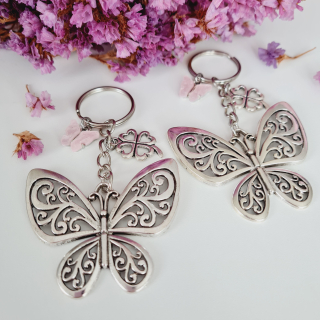 Klíčenka Motýl - čtyřlístek - motýlek perleťový